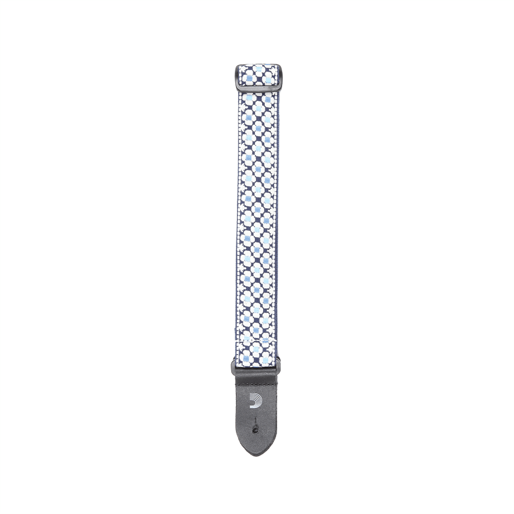 D'Addario Nylon Ukulele Strap, Blue Flowers