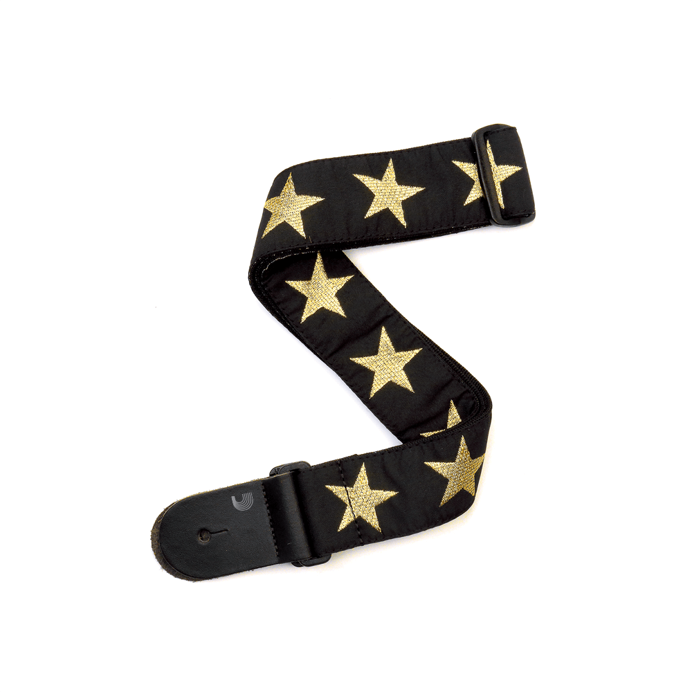D'Addario Woven Guitar Strap, Gold Star