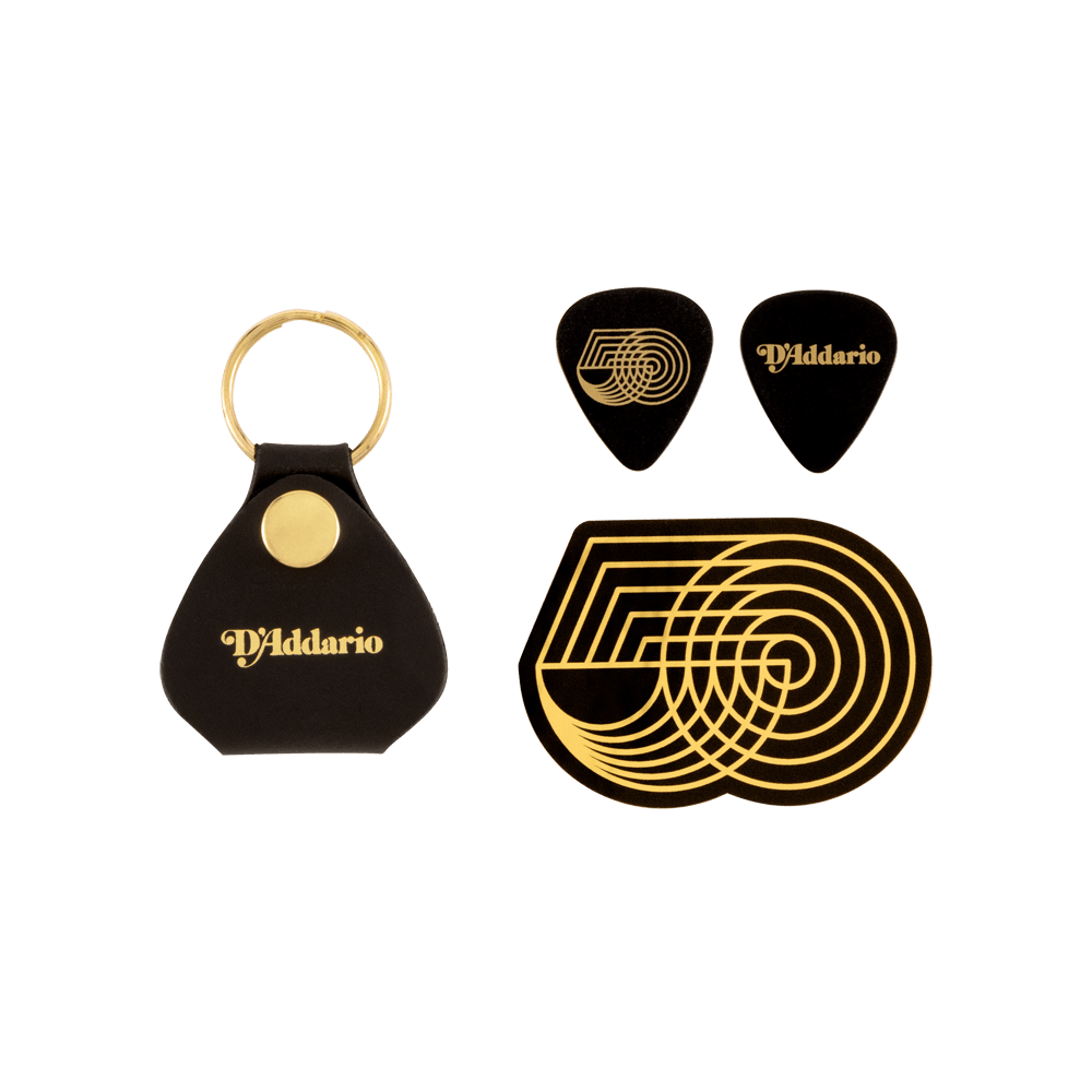 D'Addario 50th Anniversary Leather Pick Holder Keychain