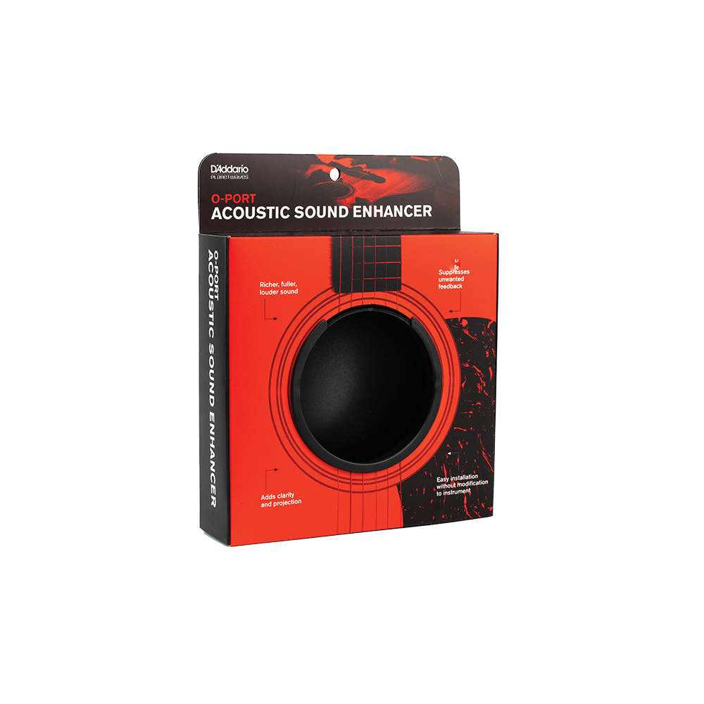 D'Addario O-Port Sound Enhancement for Acoustic Guitar, Large, Black
