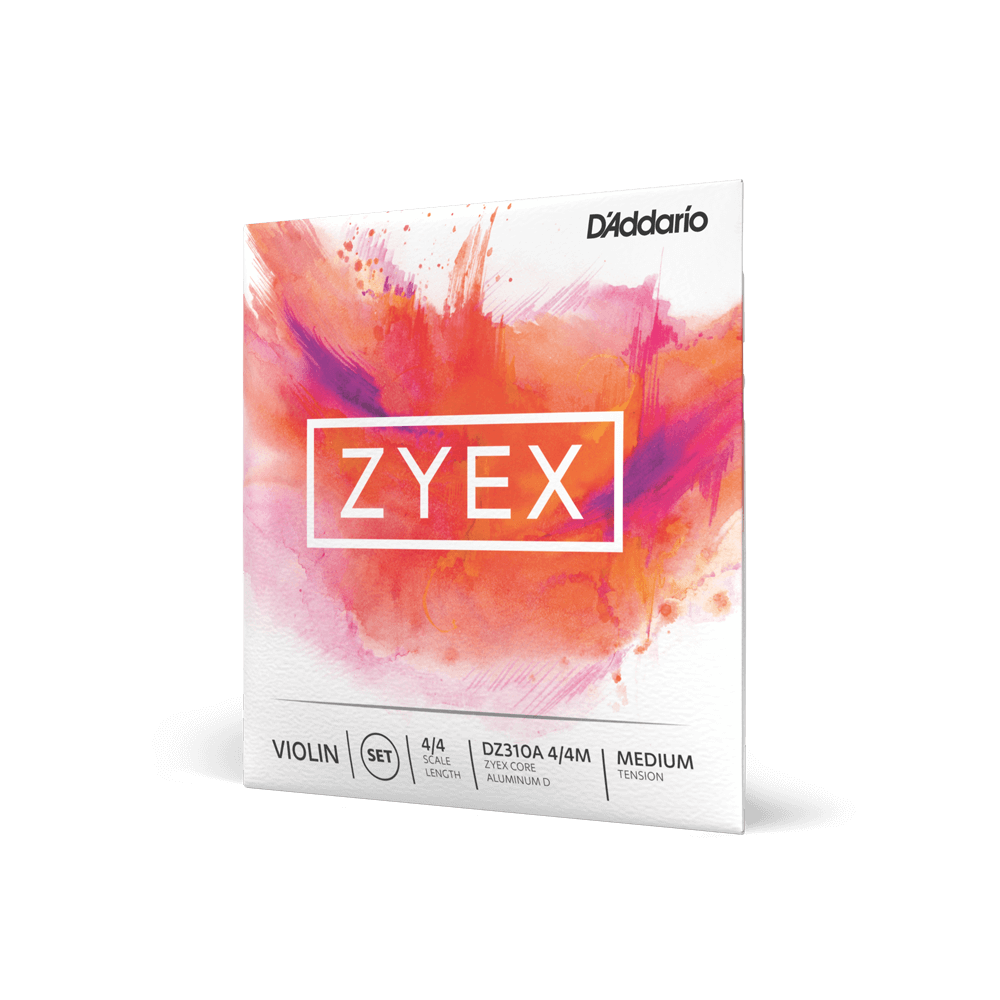 D'Addario Zyex Violin String Set with Aluminum D, 4/4 Scale, Medium Tension