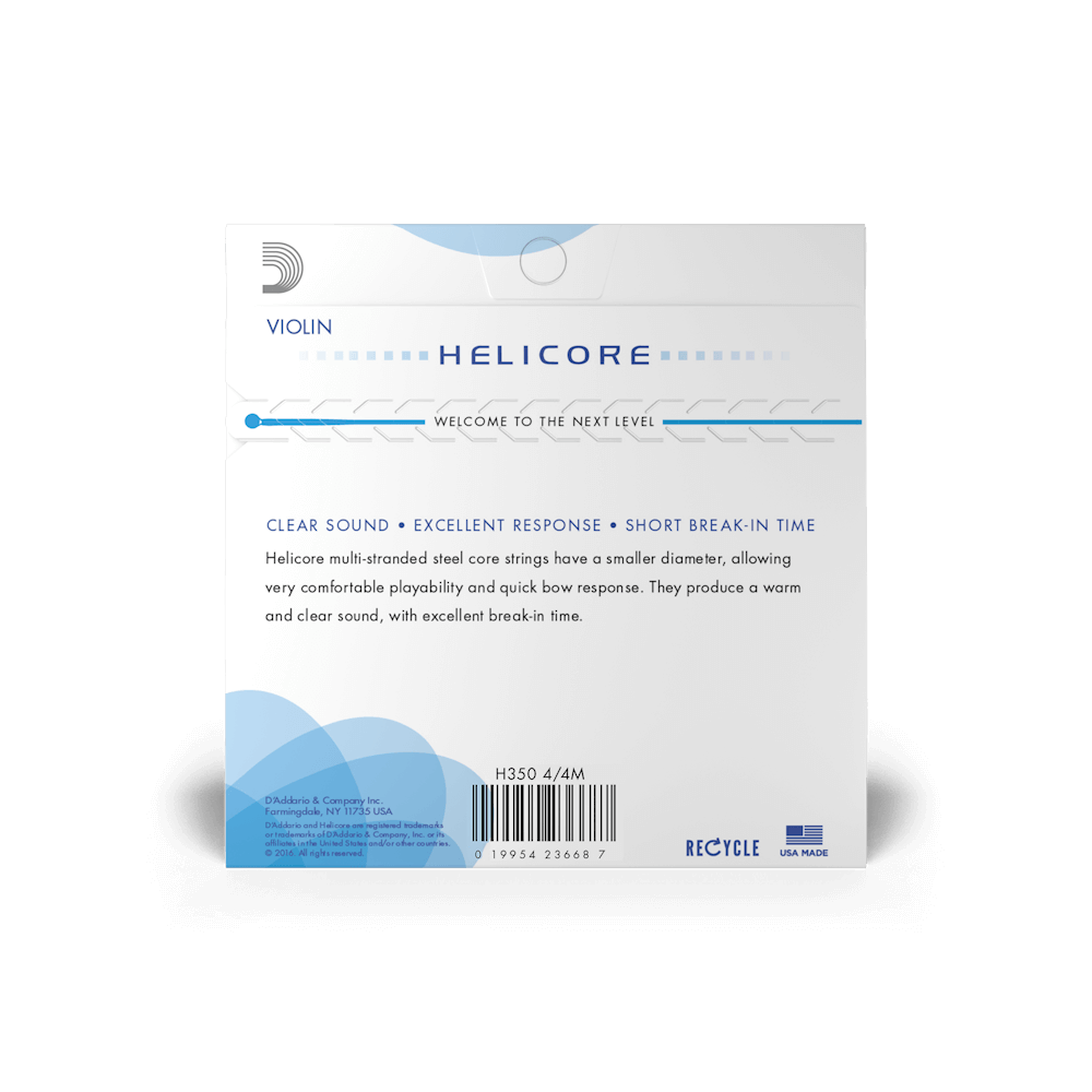D'Addario Helicore Octave Violin String Set, 4/4 Scale, Medium Tension