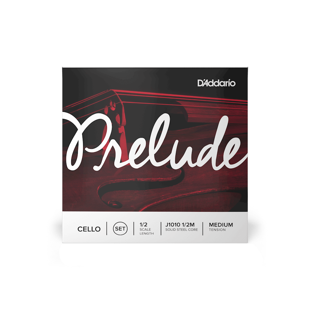 D'Addario Prelude Cello String Set, 1/2 Scale, Medium Tension
