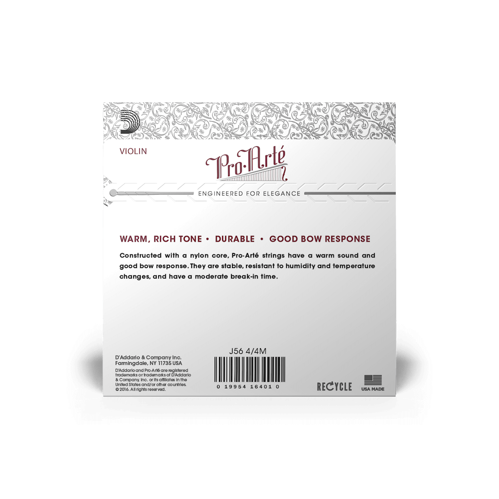 D'Addario Pro-Arte Violin String Set, 4/4 Scale, Medium Tension