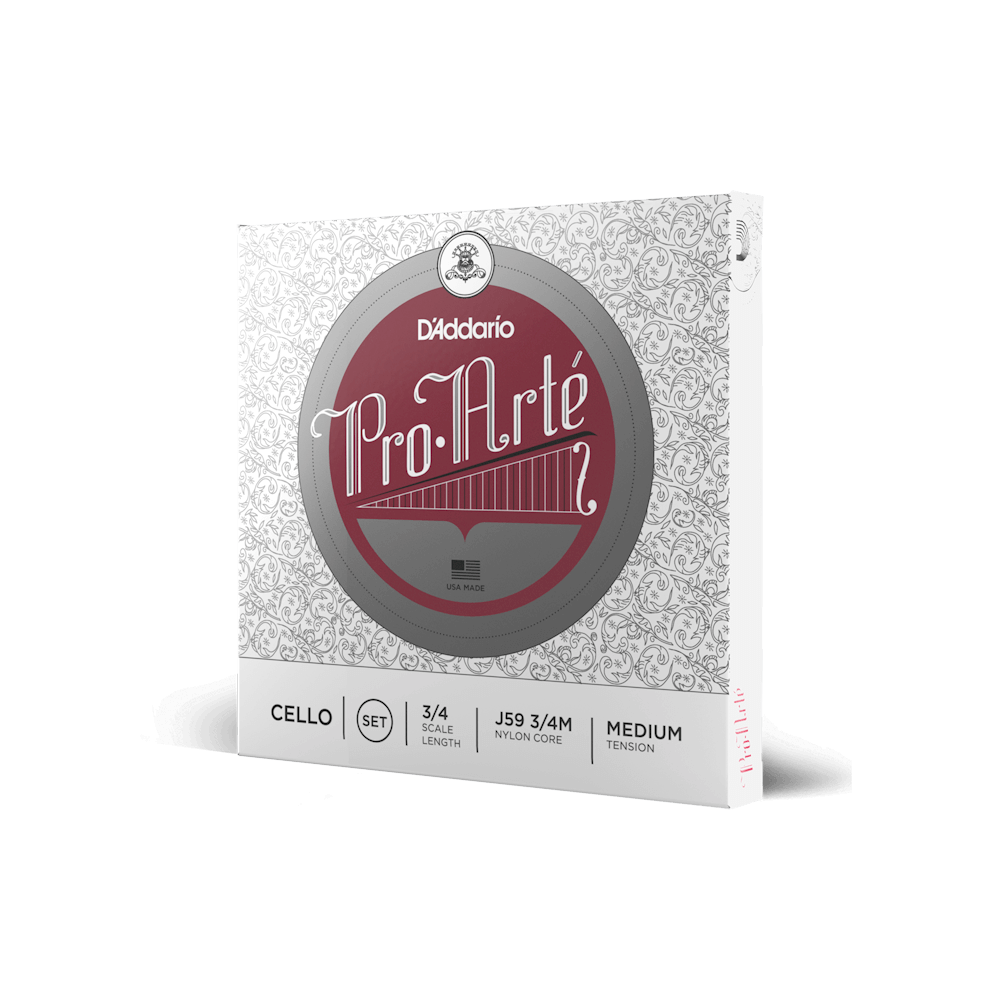 D'Addario Pro-Arte Cello String Set, 3/4 Scale, Medium Tension