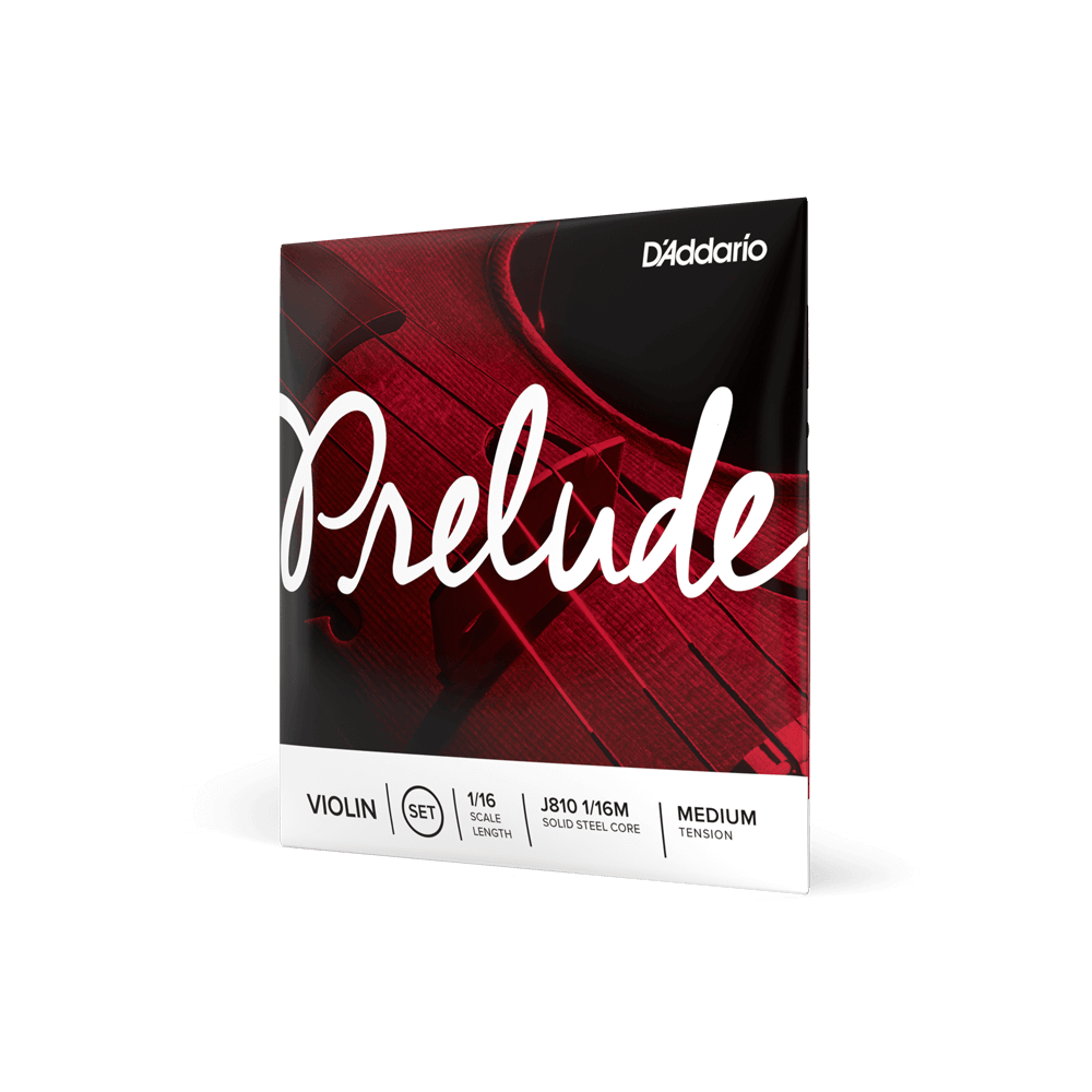 D'Addario Prelude Violin String Set, 1/16 Scale, Medium Tension