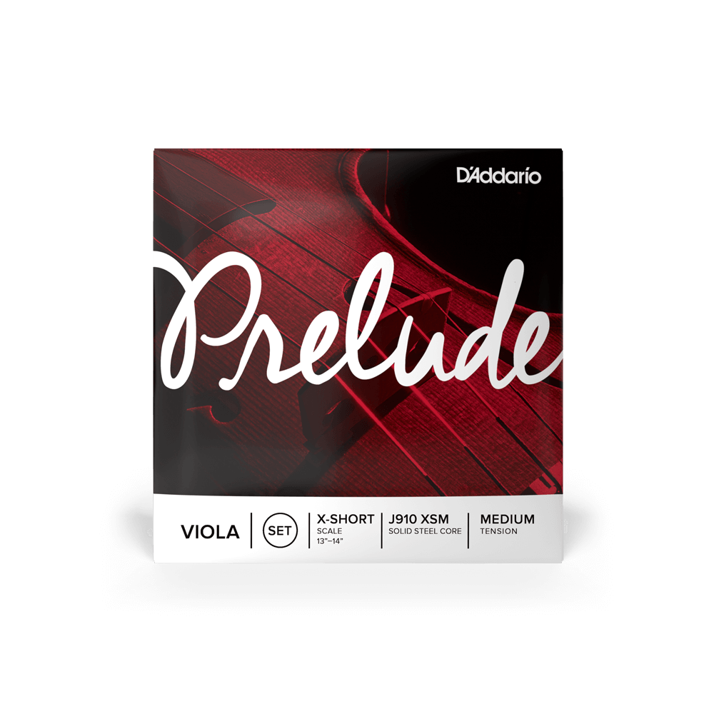 D'Addario Prelude Viola String Set, Extra Short Scale, Medium Tension