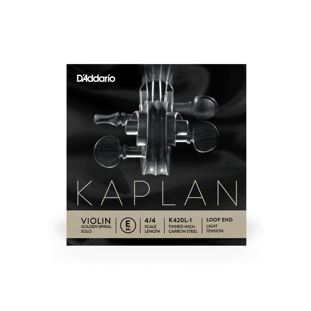 D'Addario Kaplan Golden Spiral Solo Loop End Violin Single E String, 4/4 Scale, Light Tension