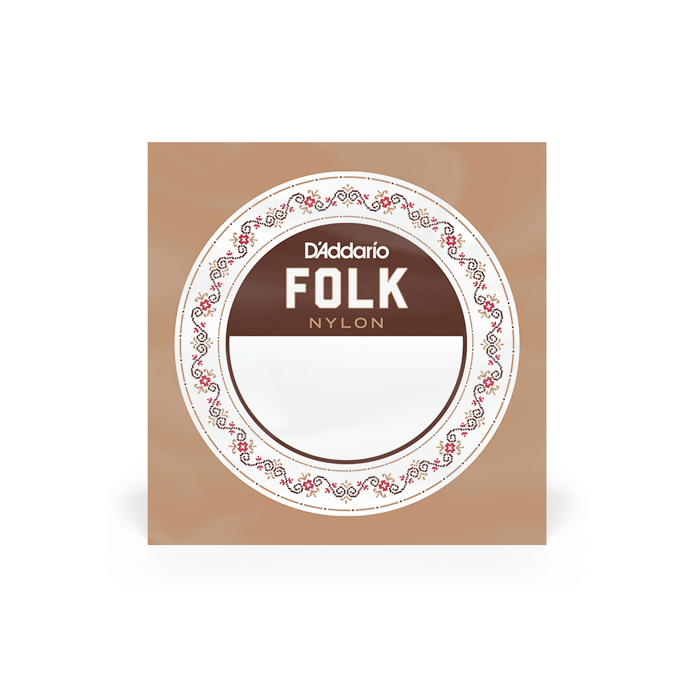 D'Addario BEB028 Folk Nylon Guitar Single String, Black Nylon, Ball End, .028