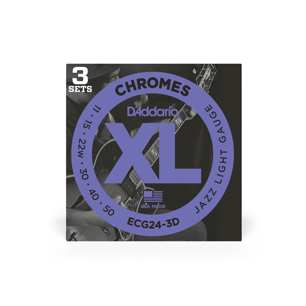 11-50 Jazz Light, XL Chromes Electric Guitar Strings 3-Pack