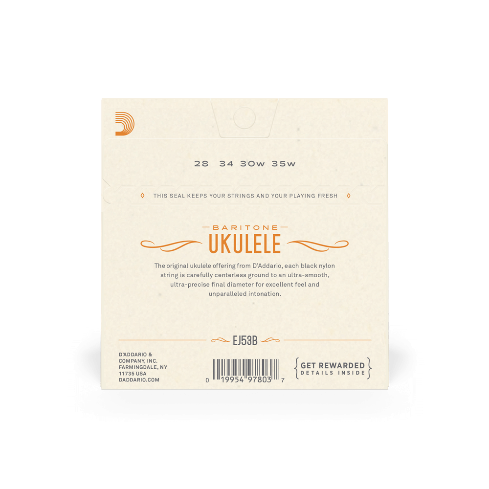 D'Addario EJ53B Pro-Arté Rectified Ukulele Strings, Baritone