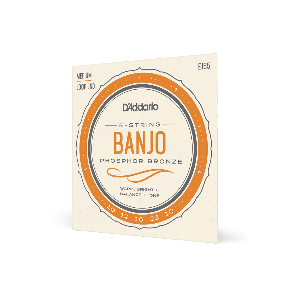 D'Addario EJ55 5-String Banjo Strings, Phosphor Bronze, Medium, 10-23