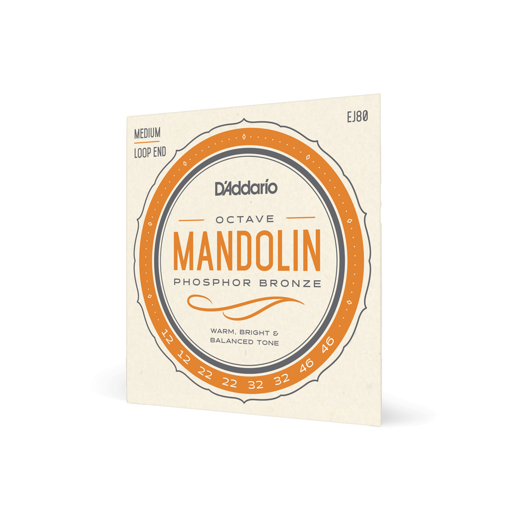 D'Addario EJ80 Phosphor Bronze Octave Mandolin Strings, Medium, 12-46
