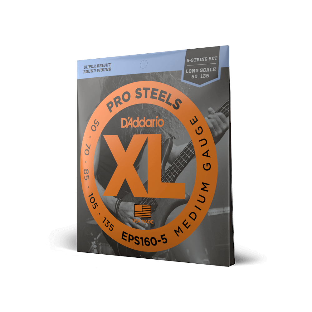 50-135 Medium 5-String, Long Scale, XL ProSteels Bass Strings