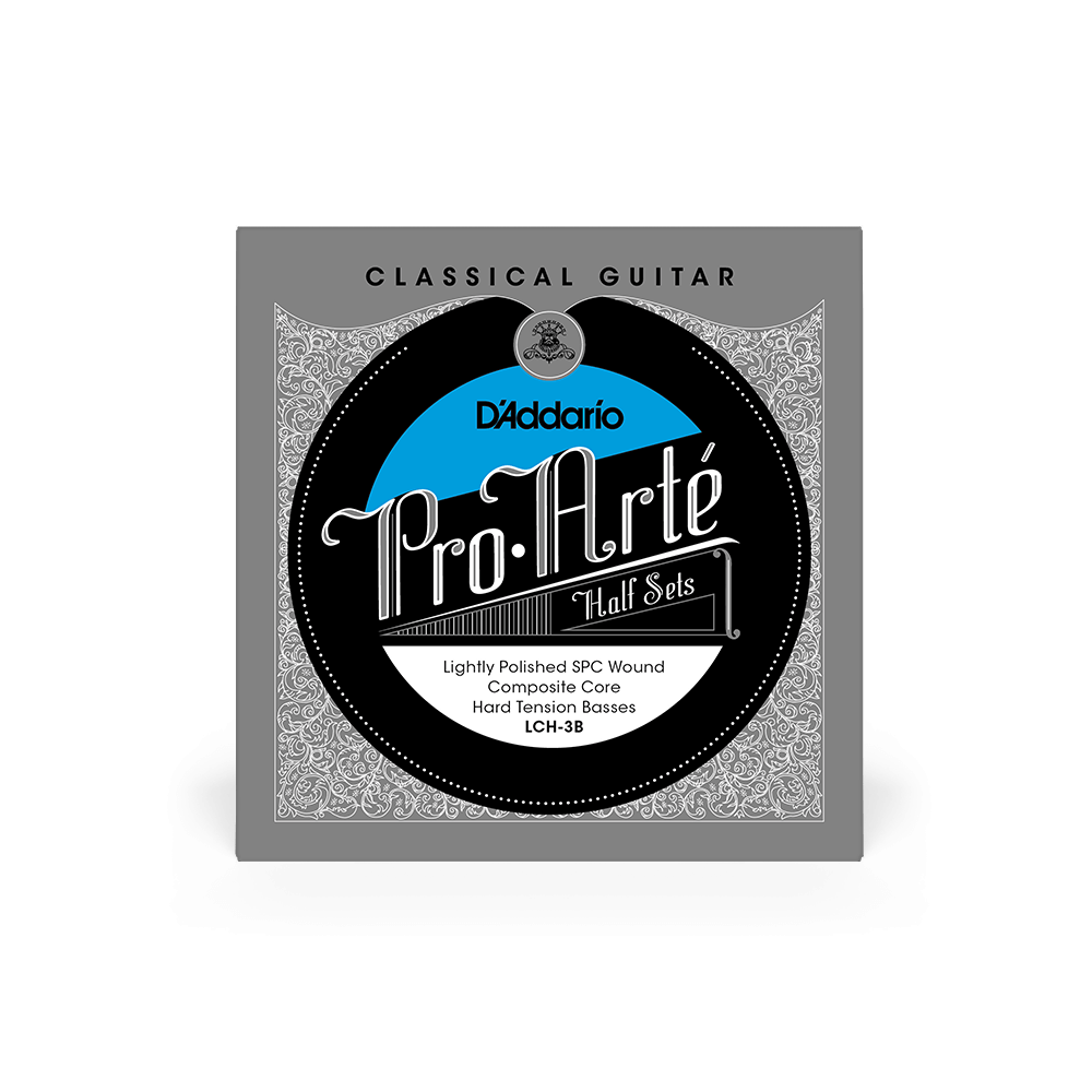 Hard Tension Bass Half Set, Pro-Arté Lightly Polished Classical Guitar Strings