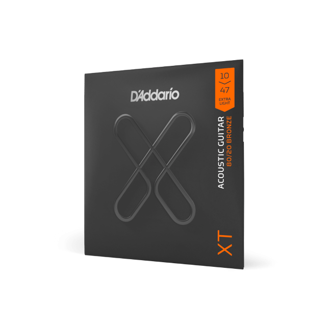 10-47 Extra Light, XT 80/20 Bronze Coated Acoustic Guitar Strings