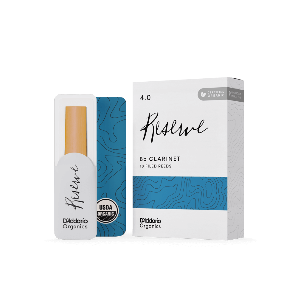 D'Addario Organic Reserve Bb Clarinet Reeds, Strength 4.0, Individually-Sealed, 10-Pack