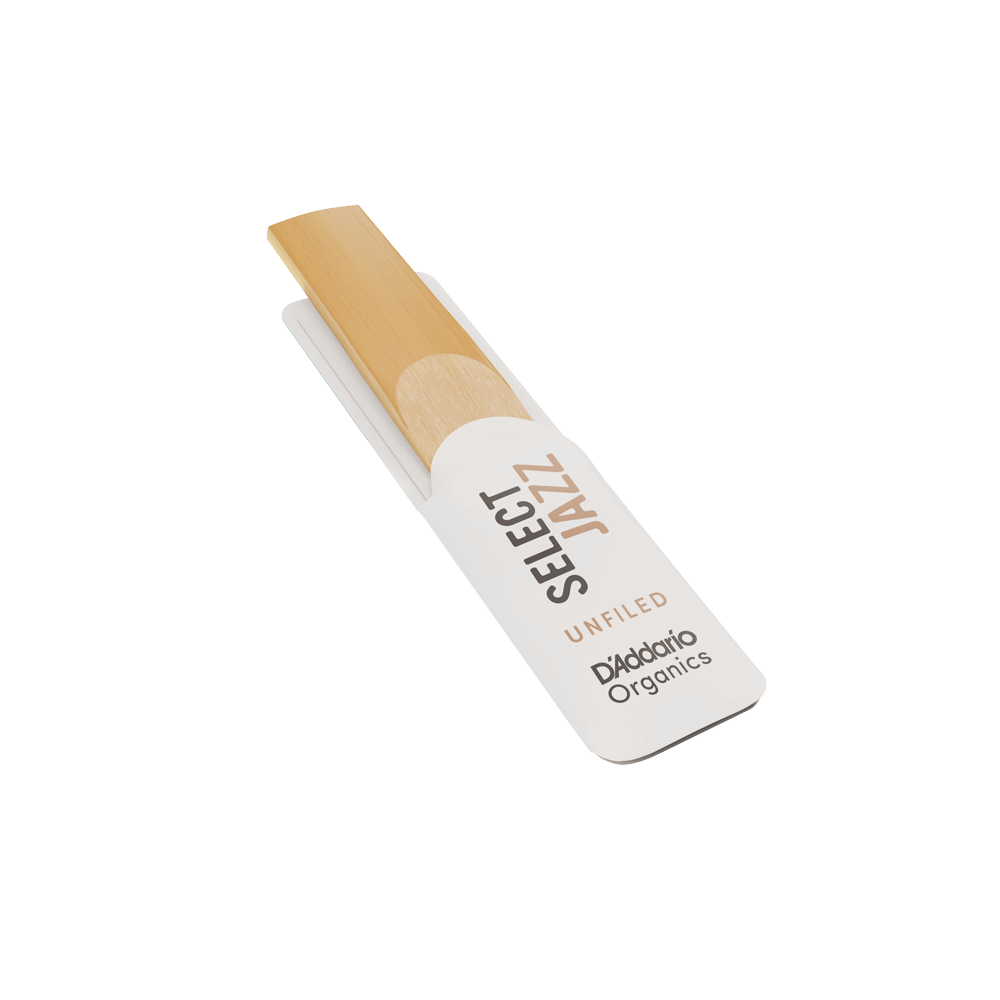 D'Addario Organic Select Jazz Unfiled Alto Saxophone Reeds, Strength 3 Hard, Individually-Sealed, 10-Pack