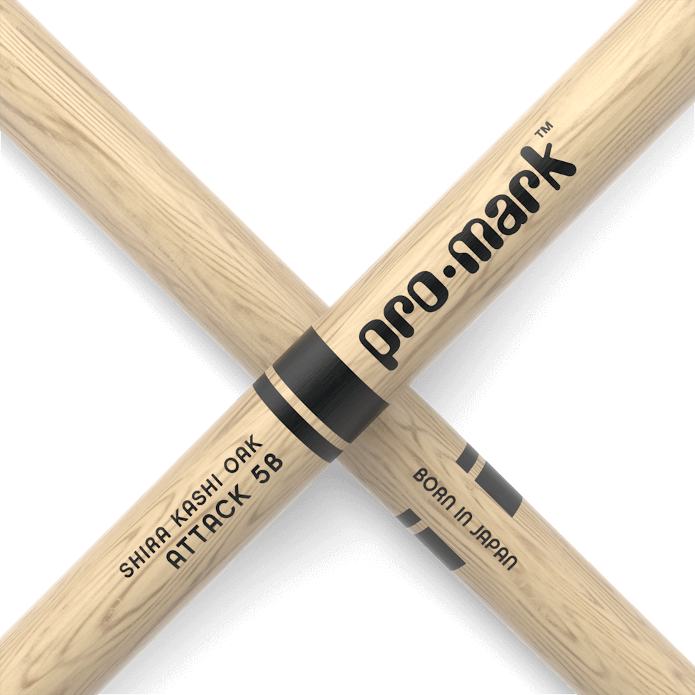 ProMark Classic Attack 5B Shira Kashi Oak Drumstick, Oval Wood Tip