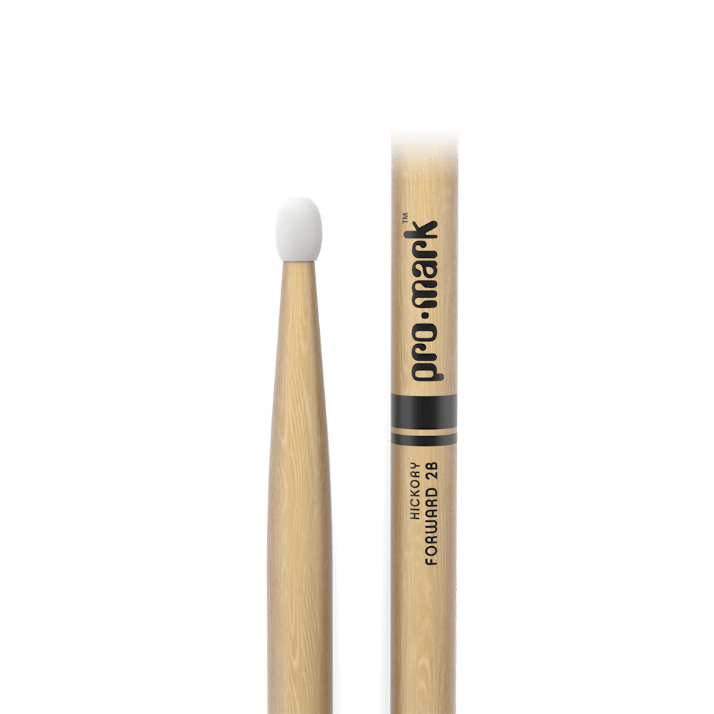 ProMark Classic Forward 2B Hickory Drumstick, Oval Nylon Tip