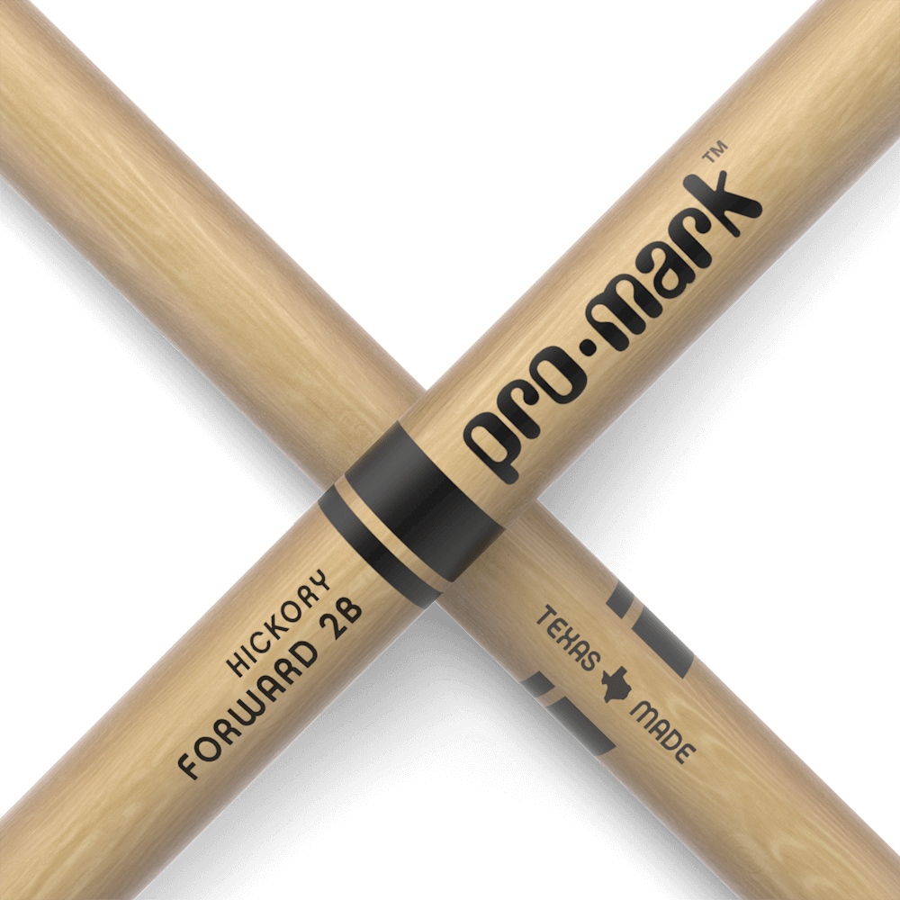 ProMark Classic Forward 2B Hickory Drumstick, Oval Nylon Tip
