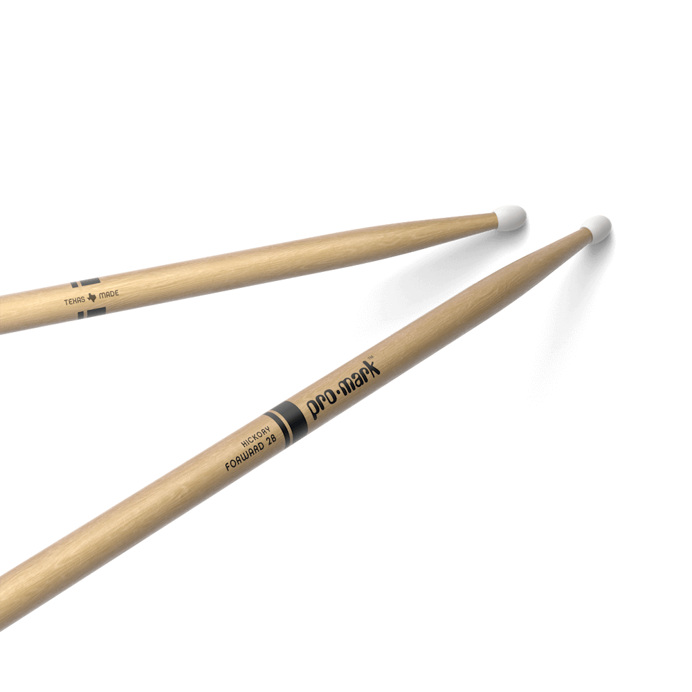 ProMark Classic Forward 2B Hickory Drumstick, Oval Nylon Tip