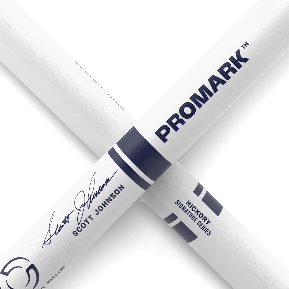 ProMark Scott Johnson Painted White Hickory Drumstick, Wood Tip